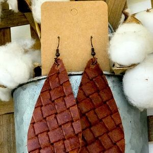 Handmade leather earrings